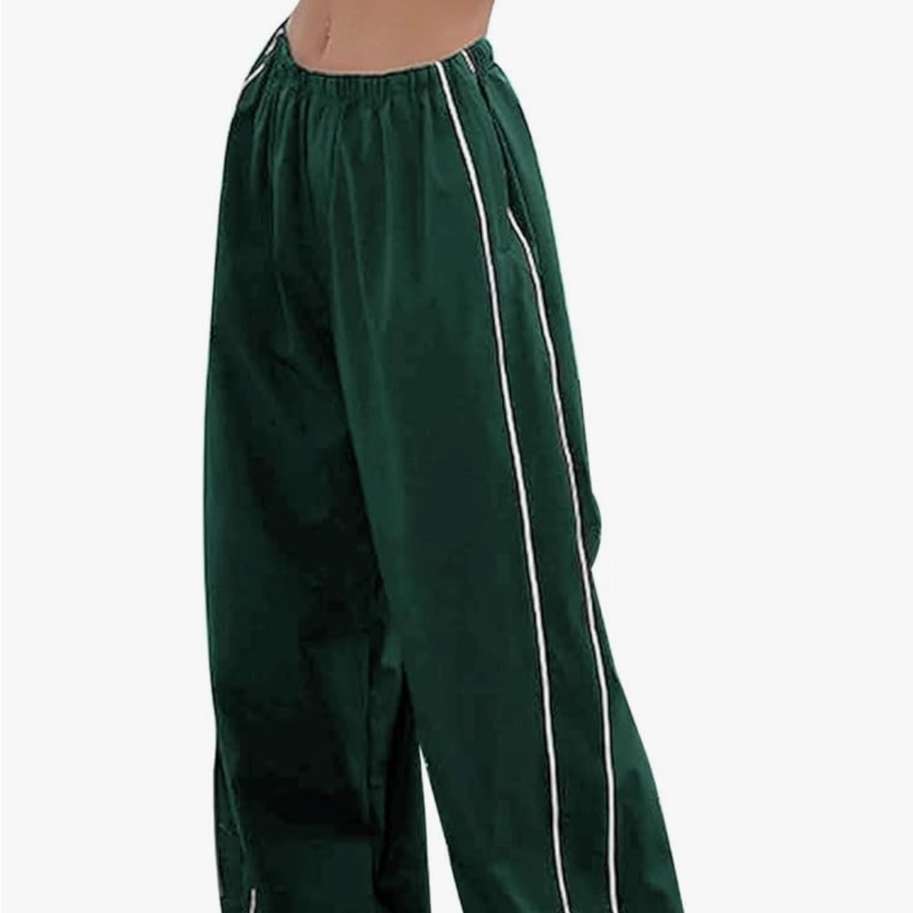 Oversized Track Pants with White Stripes